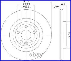 Mintex Brake Discs Pair V 3255 Rear Outer Diameter 325mm For Jaguar MDC2920C