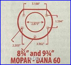 Mopar 8 3/4 or Dana 60 Rear Axle End Disc Brake Conversion Kit A, B, E Body NO P