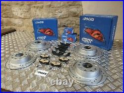 Pagid Front & Rear Drilled & Grooved Brake Discs & Pagid Pads Vw Caddy 06-2020