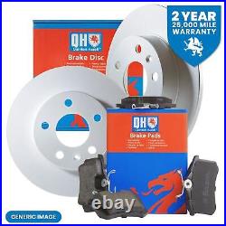 Pair of QH Solid 268mm Rear Brake Discs With Brake Pads BDC5595 & BP1635