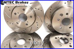Peugeot 4007 2.2 Hdi 07- Front Rear Brake Discs & Pads Drilled Grooved