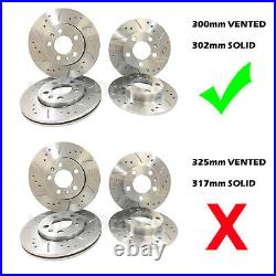 RANGE ROVER EVOQUE MK1 SD4 11- FRONT REAR DRILLED GROOVED DISCS PADS 300mm 302mm