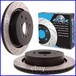 REAR DRILLED GROOVED 350mm BRAKE DISCS FOR LAND ROVER DISCOVERY 3 4 3.0 5.0 V8