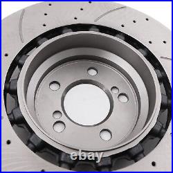 REAR DRILLED GROOVED VENTED 370mm BRAKE DISCS FOR BMW F80 M3 COMPETITION 14-18