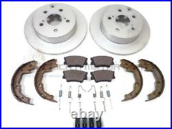 Rear 2 Brake Discs & Pads & Handbrake Shoes & Fitting Kit For Toyota Rav 4 06-18