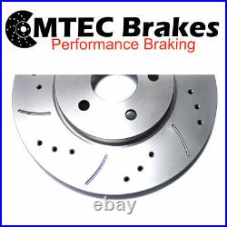 Rear Brake Discs Drilled Grooved & MTEC Pads For Jaguar XF X250 326mm