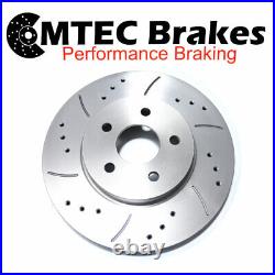 Rear Brake Discs Drilled Grooved & MTEC Pads For Jaguar XF X250 326mm
