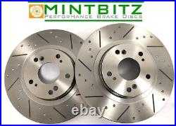 Rear Brake Discs & Pads For Chrysler 300C 3.0 CRD LE 01/06- Dimpled Grooved