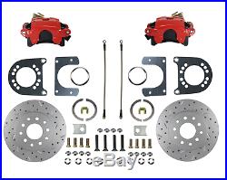 Rear Disc Brake Conversion Kit for Ford 8in & 9in Small Bearing axle Red Caliper
