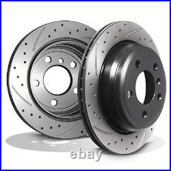 Rear Drilled Grooved 300mm Brake Discs For Bmw 3 Series F30 F32 F34 12-18