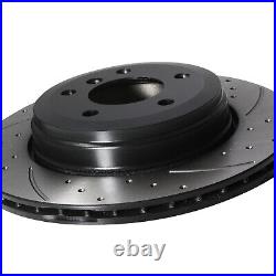 Rear Drilled Grooved 320mm Brake Discs For Bmw E60 E61 E63 530d 525 D 520i 03+
