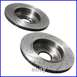 Rear Drilled Grooved 320mm Brake Discs For Bmw E60 E61 E63 530d 525 D 520i 03+