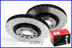 Rear Grooved Brake Discs and Brembo Pads to fit Mitsubishi Evo 5 6 7 8 9