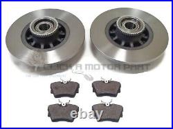 Renault Trafic 1.6 Rear 2 Brake Discs Pads And Fitted Wheel Bearings Abs Rings
