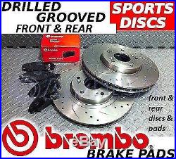 VAUXHALL CORSA D 1.6 VXR FRONT & REAR Drilled/Grooved Brake Discs & BREMBO Pads