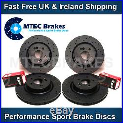 VW Golf mk5 R32 3.2 Black Front & Rear Drilled Brake Discs with Brembo Pads