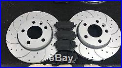 VW TRANSPORTER T5 1.9 2.5 TDi REAR DRILLED AND GROOVED BRAKE DISCS PADS
