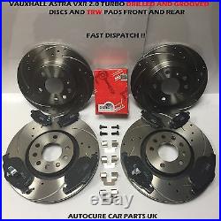 Vauxhall Astra Vxr 2.0 Front And Rear Drilled And Grooved Discs And Trw Pads