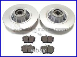 Vauxhall Vivaro Rear 2 Brake Discs Pads And Fitted Wheel Bearings Abs Rings New