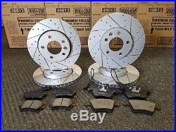 Vw Transporter Caravelle 1.9 2.5 Tdi T5 Front & Rear Drilled Grooved Discs Pads