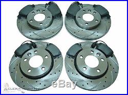 Vw Transporter T5 10-15 Front & Rear Drilled Brake Discs Mintex Pads Check Size