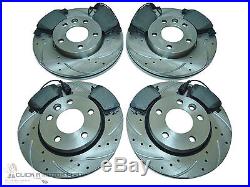 Vw Transporter T5 Front & Rear Drilled And Grooved Brake Discs & Mintex Pads New