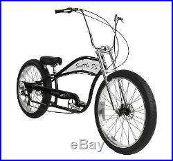 Wide Big Fat Tires Stretch Cruiser Bicycle 7 Speed 29x3 Front Rear Disc Brake