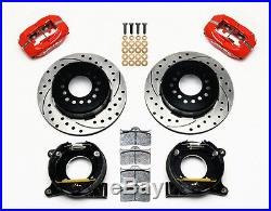 Wilwood Disc Brake Kit, Rear, Chevy C-10 Truck, 2.42,12 Drilled Rotors, Red Calip