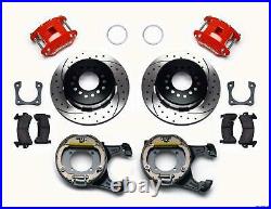 Wilwood Rear Disc Brake Kit 12 Chevy 10/12 Bolt with 2.81 Offset Drilled Stg Red